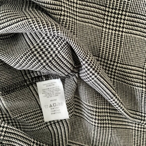 Ann Taylor Houndstooth Plaid Bow Neck Button Down Shell Black & White Size S NWT - Picture 9 of 10